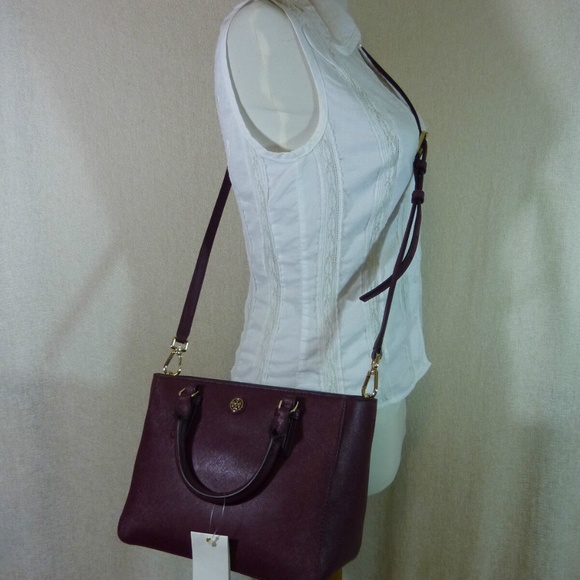 NEW Tory Burch Robinson Shiraz Saffiano Leather Square Mini Tote Crossbody Bag - Picture 11 of 12